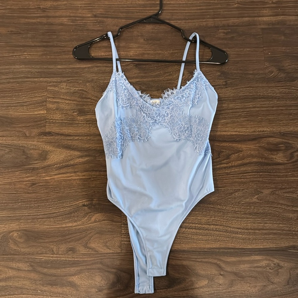 Zara blue thong body suit